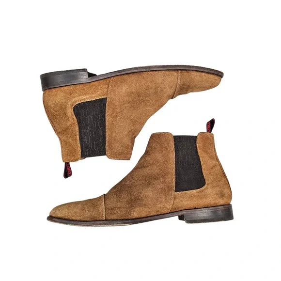 Carolina Herrera Men's Size 7 US VGC Brown Suede Handmade In Spain Chelsea Boots